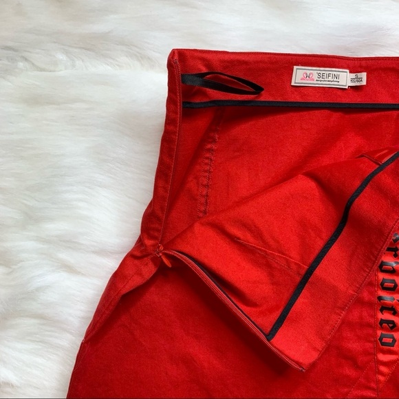 Women’s Y2k Mini Skirt Vintage 2000s Red Logo Size Small Punk Gothic Skater - Picture 8 of 10